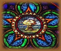 Wheat sheaf stained glass window