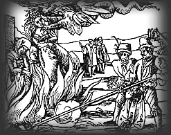 Illustration of immolation of a witch