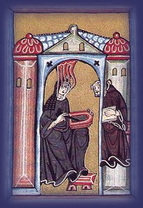 Hildegard with the scribe Volmar