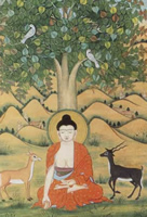 The Buddha beneath the pipal tree