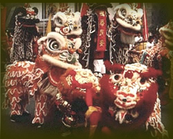 Lion dancers