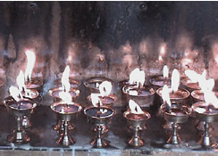 Tibetan butter lamps